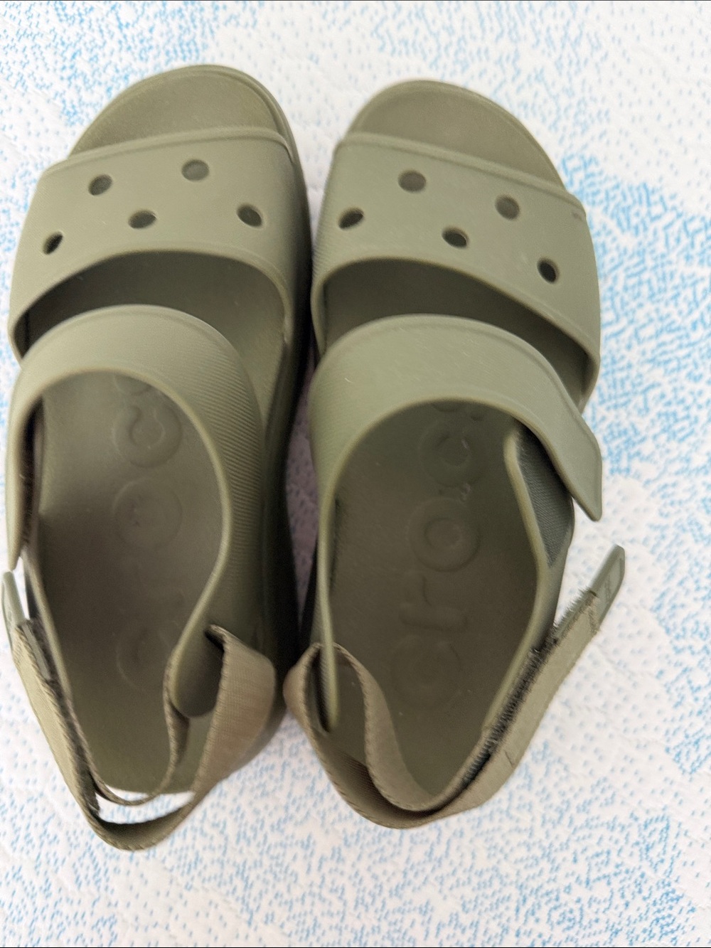 Women’s Olive Green Platform CROCS Sport Sandals - Picture 4 of 5